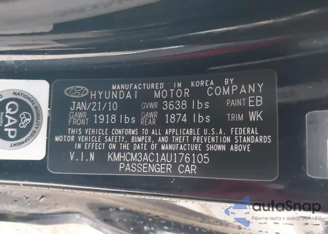 2010 Hyundai Accent Gs from USA, damaged, VIN KMHCM3AC1AU176105